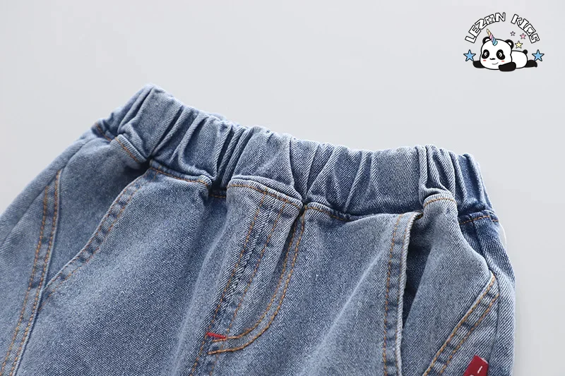 LEZONKIDS - Wholesale Baby Boy Clothing Set Casual Cotton Denim Fabric Solid Pattern for Children Aged 2-14 Years